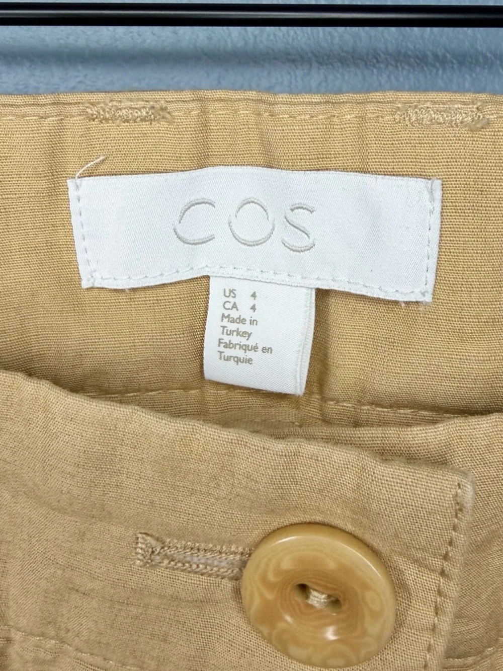COS Women's Cotton Linen Blend Cropped Pleated Pants | Size 4